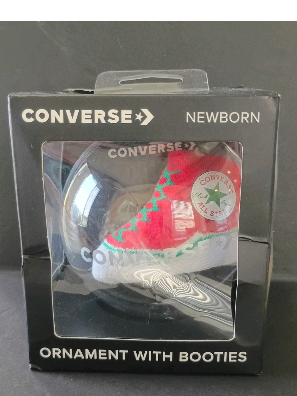 Converse Ornament with Booties NIB Rare Color, NEWBORN 0-6 MONTHS See Descriptio